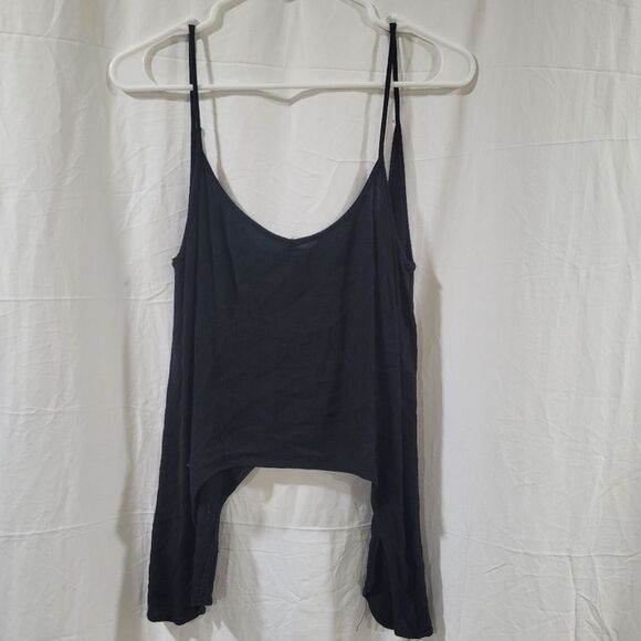 Womens Size Small Black Flowy Abstract Hem Tank Top - Picture 1 of 3